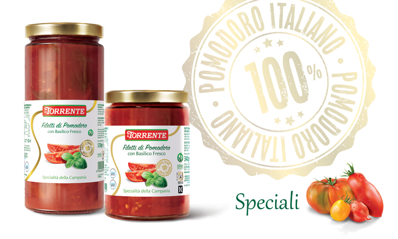 FILETTI DI POMODORO BASILISCO VETRO 530GR TORRENTE