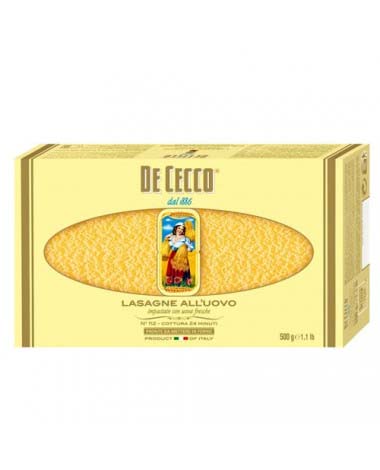 LASAGNA ALL'UOVO Nº112 500g*12 DE CECCO