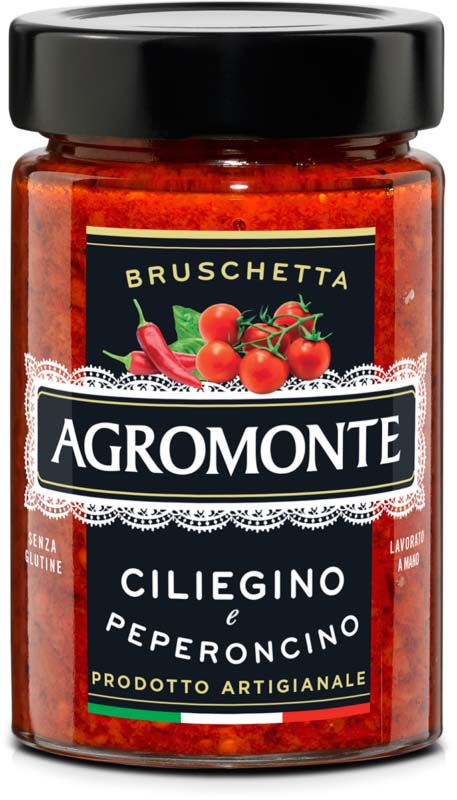 PANE & PASTA BRUSCHETTE CILIEGINO E PEPERONCINO 106GR*12  AGROMONTE