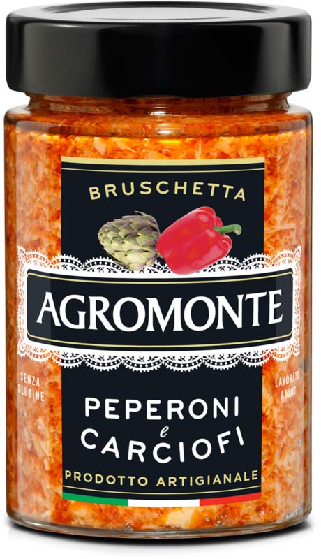 PANE & PASTA BRUSCHETTE PEPERONI E CARCIOFI 106GR*12  AGROMONTE