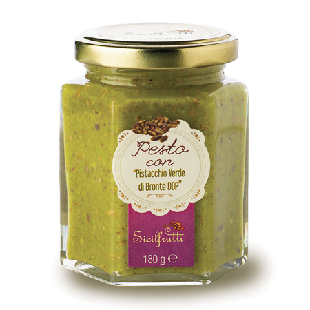 PESTO DI PISTACCHIO VERDE DI SICILIA DI BRONTE DOP 180GR 