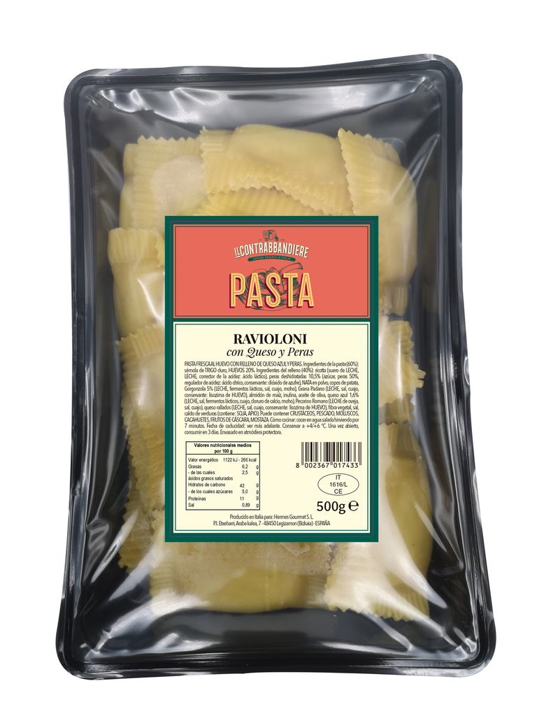 RAVIOLONI FORMAGGIO/PERE 500G Il Contrabbandiere