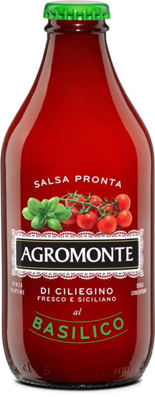 SALSA PRONTA CILEGINO CON BASILICO 330ML*12  AGROMONTE