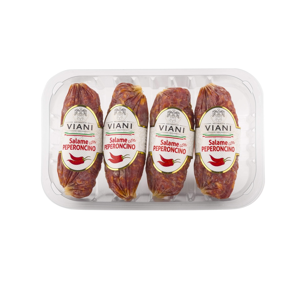 SALAME CON PEPERONCINO 150g x 4pz vaschetta atp 600g Aprox VIANI