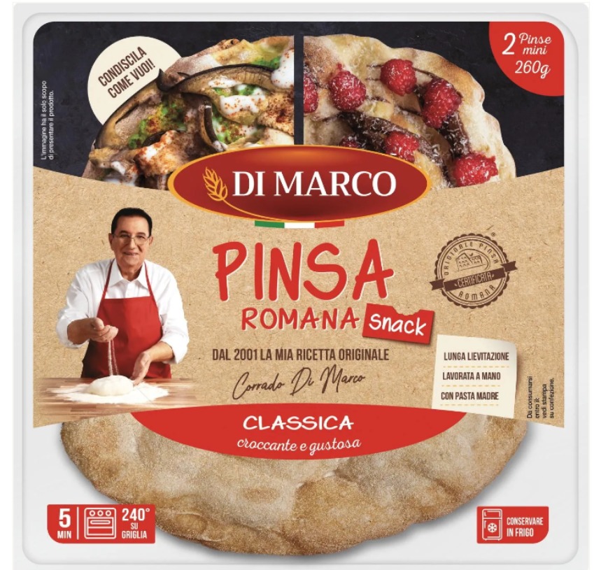 BASE PINSA ROMANA SNACK REDONDA 260GR (2 x 130GR) - DI MARCO