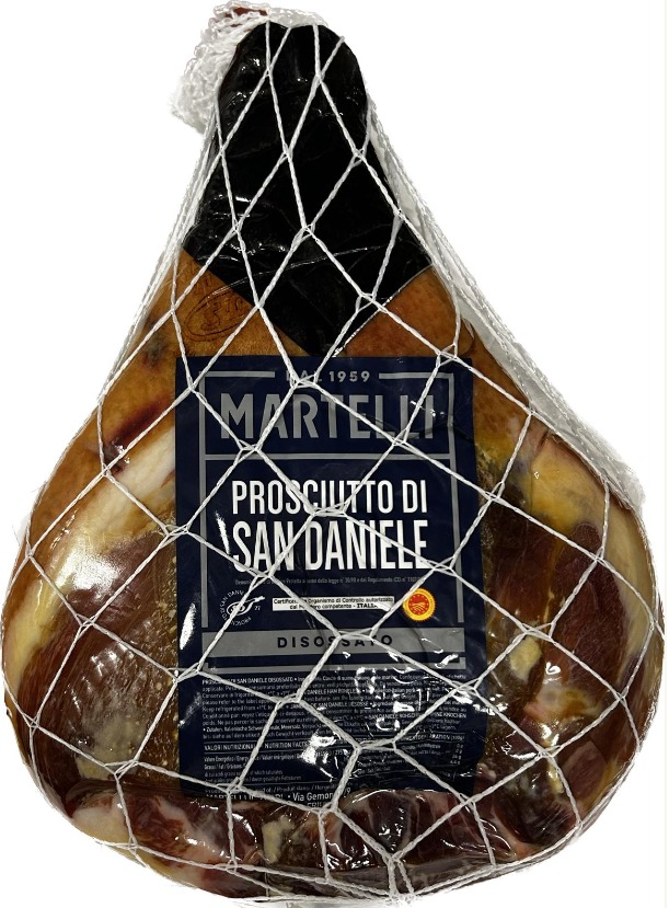 PROSCIUTTO SAN DANIELE K-27 DESHUESADO 8KG APROX 19 MESI MARTELLI