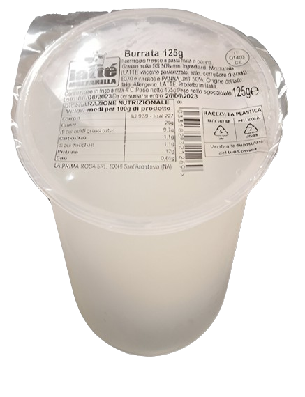 BURRATINA SENZA TESTA (125GR x 16) - LATTÉ PRIMA ROSA