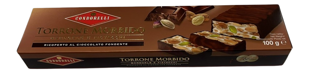 TORRONE MORBIDO MANDORLE E PISTACCHI 100GR CONDORELLI