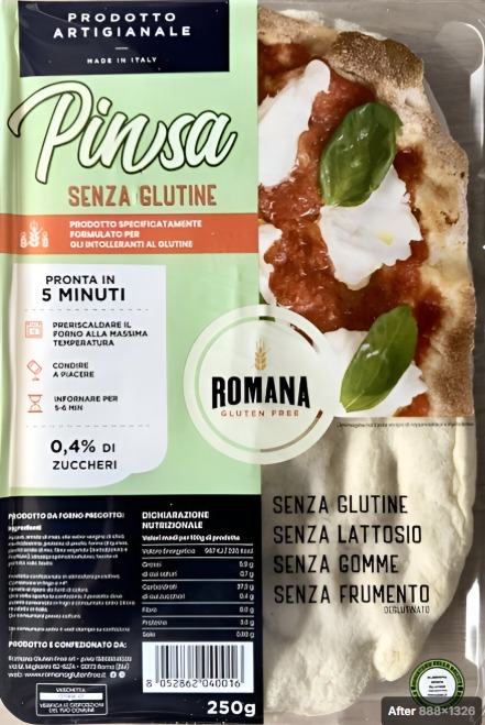 BASE PINSA ROMANA SENZA GLUTINE (250GR X 5) DI MARCO