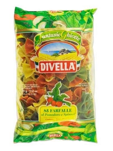 [300660] FARFALLE TRICOLORE POM+SPINACI DIVELLA 24*500