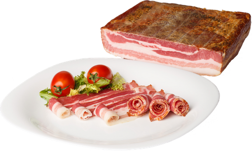 [AFFPANPEPAT] PANCETTA TESA CRUDA PEPATA 130GR (LONCHEADA) - Il Contrabbandiere