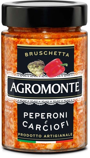 [400724] PANE & PASTA BRUSCHETTE PEPERONI E CARCIOFI 106GR*12  AGROMONTE