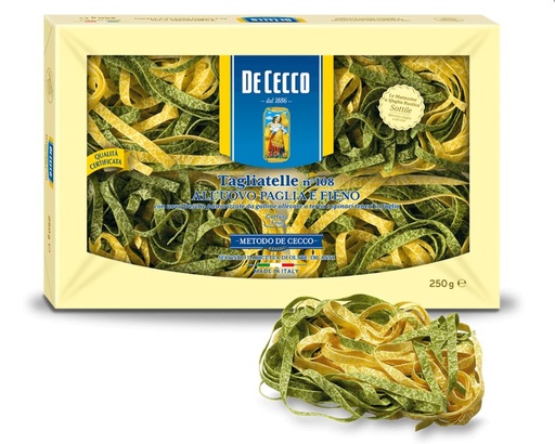 [300002] PASTA DE CECCO TAGLIATELLE PAGLIA E FIENO 250GR*12
