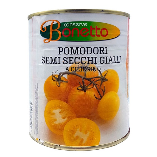 [PMDSSG1OB08] POMODORO CILIEGINO SEMI-DRY GIALLO (850GR X 6LATAS) BONETTO