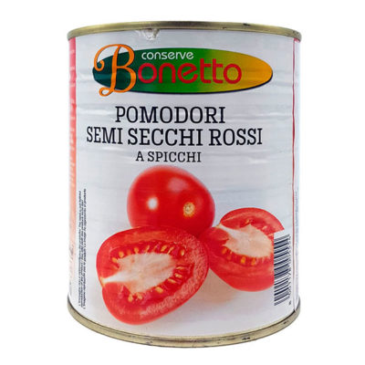[PMDSSR1OB08] POMODORO A SPICCHI SEMI-DRY ROSSO (850GR X 6LATAS) BONETTO