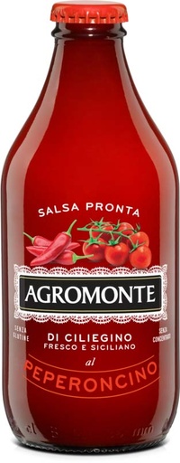 [400711] SALSA PRONTA CILIEGINO CON PEPERONCINO 330ML *12  AGROMONTE