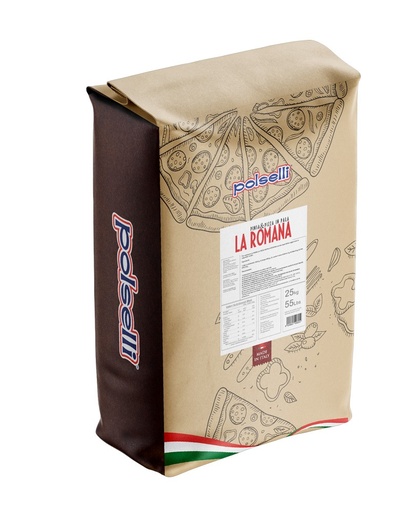 [800107] FARINA LA ROMANA PINSA E PIZZA ALLA PALA W360 25Kg - POLSELLI