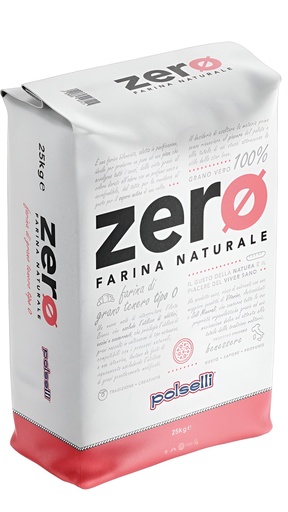 [800114] FARINA LINEA ZERO ROSSA 25Kg TIPO O CON GERME DI GRANO- POLSELLI