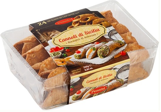 [800664] BUCCIA CANNOLI 24 PZ MIGNON  (250GR X 12 BANDEJAS) - PENNISI