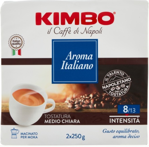 [801020] CAFFÈ MACINATO AROMA ITALIANO 500GR (250G X 2) - KIMBO
